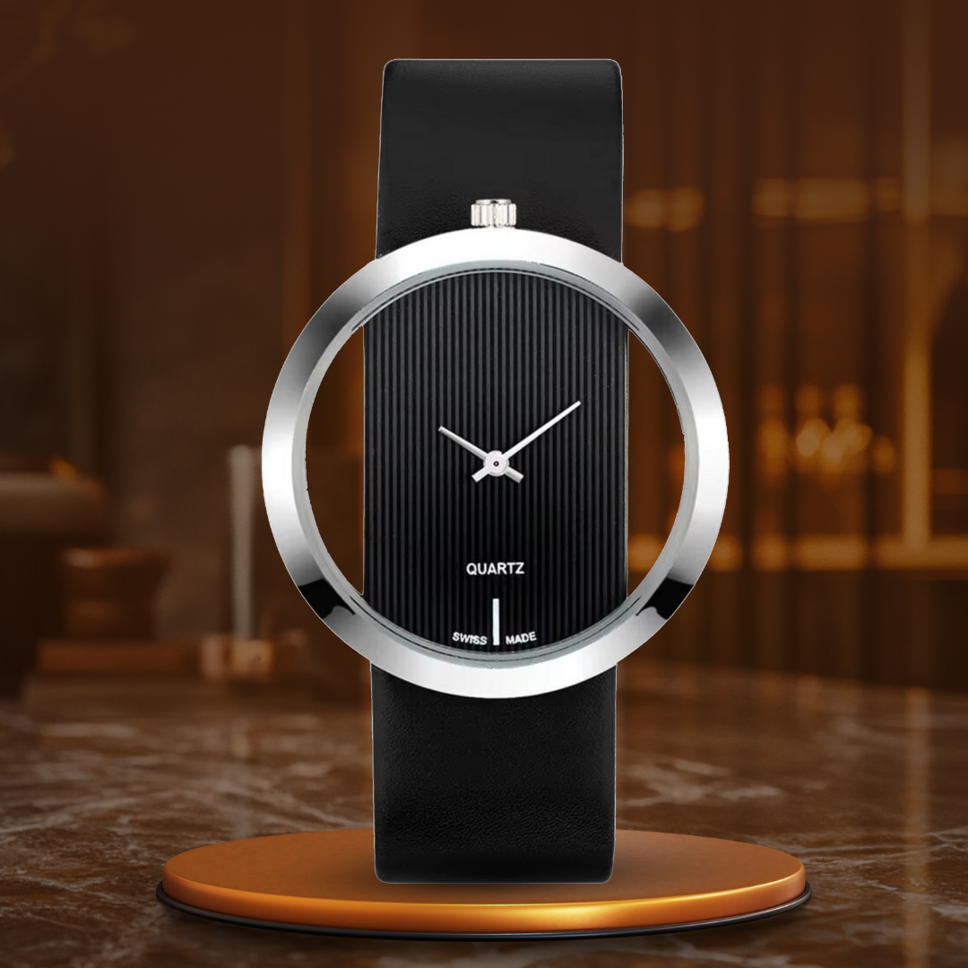 Bastien | Elegant Quartz Watch with Transparent Dial