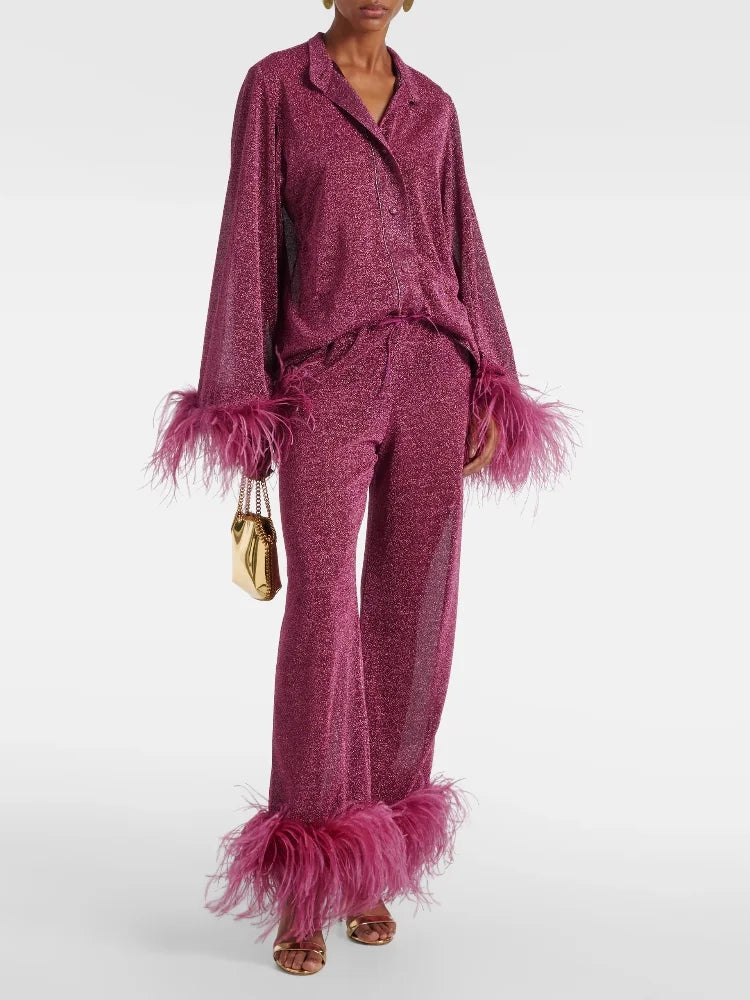 Alison | Set Elegante con Piume
