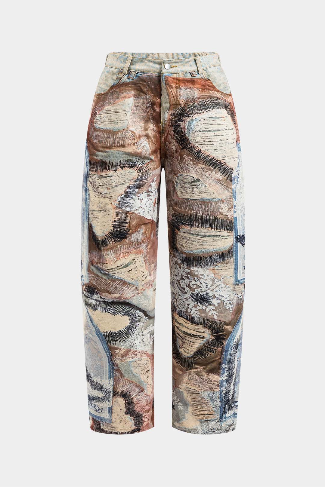 Aria | Abstract Print Trousers