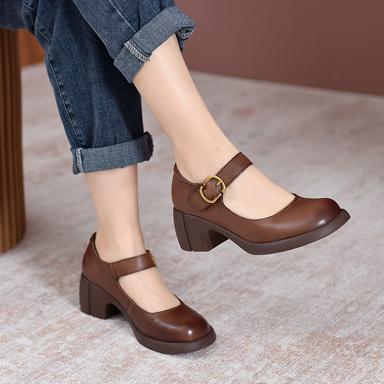 Agnes | Vintage Leather Mary Janes