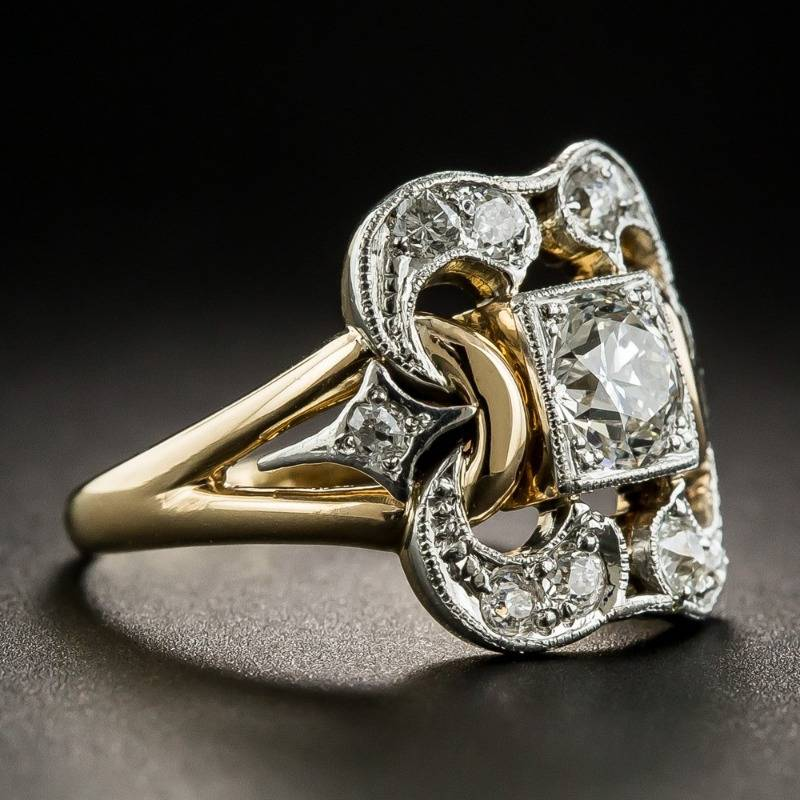 Anello Vintage in Oro con Zirconia