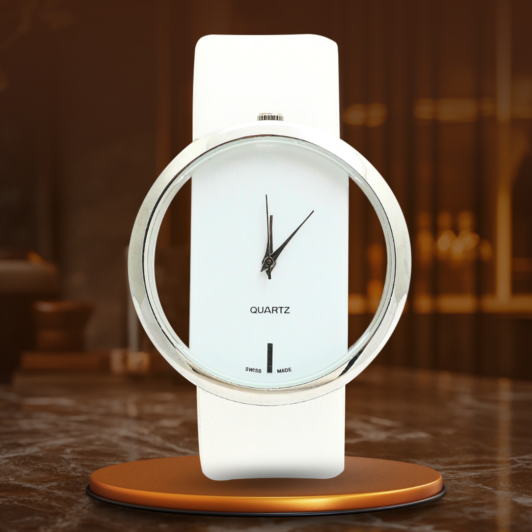 Bastien | Elegant Quartz Watch with Transparent Dial