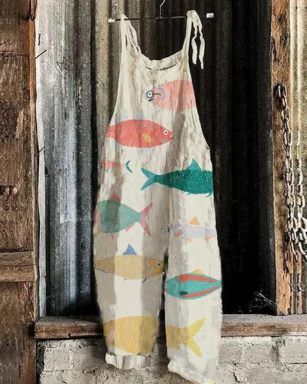 Multicolor Sardine Japanese Art Jumpsuit