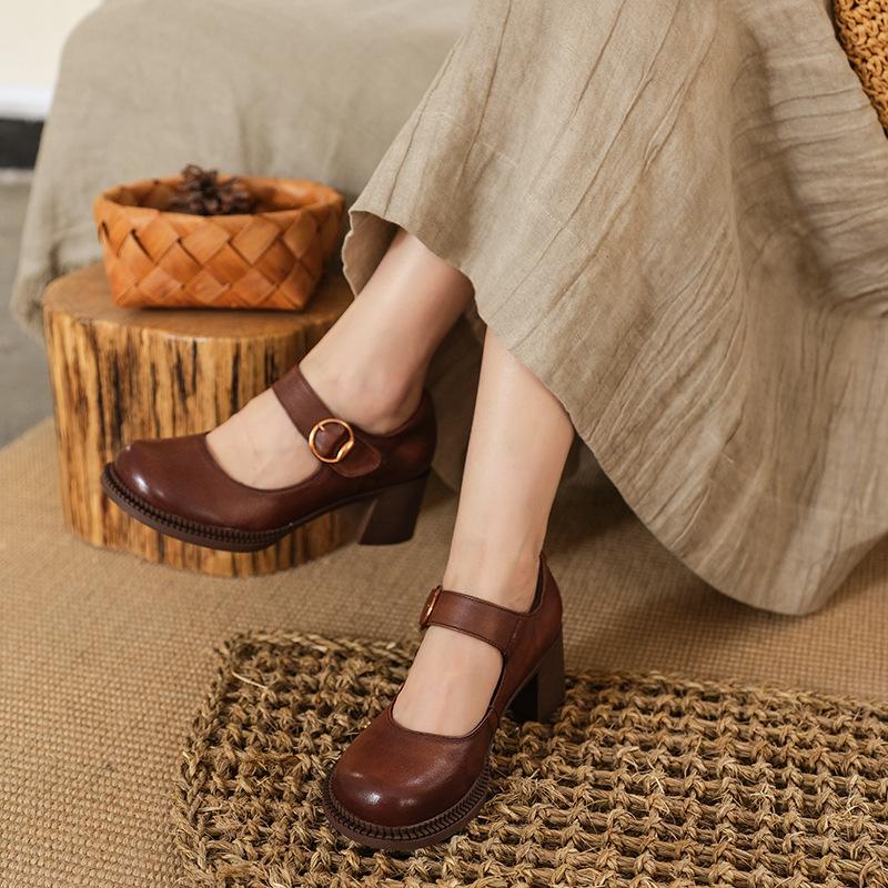 Agnes | Vintage Leather Mary Janes